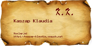 Kaszap Klaudia névjegykártya